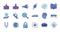 Future Technology and Education Icons Set Royalty Free Stock Photo