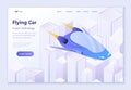 Future technology - Flying Car, 3d isometric vector illustration