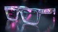 Future technology smart glasses augmented reality eyewear digital interface transparent design innovative gadget Royalty Free Stock Photo