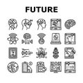 future techology digita modern icons set vector Royalty Free Stock Photo
