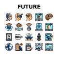 future techology digita modern icons set vector Royalty Free Stock Photo