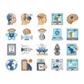 future techology digita modern icons set vector