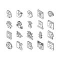 future techology digita modern isometric icons set vector Royalty Free Stock Photo