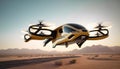 Future of urban air mobility taxi. Urban Air Mobility. Public aerial transportation. Generative AI