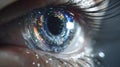 Future woman with cyber technology eye panel concept. AI generated Royalty Free Stock Photo