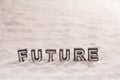 Future word on white sand Royalty Free Stock Photo