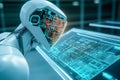 Futuristic digital workforce Agentic AI colleague data analysis
