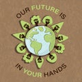 The future is in your hands card earth day event Royalty Free Stock Photo