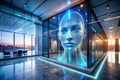 FutureForward Architectural Design Immersive Holographic Face Scan Interface for Advanced Building Technology