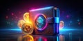 FutureForward Digital Wallet A 3D Render Exploring the Glowing Abstract World of Cryptocurrency and Futuristic Finance