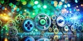 FutureForward Productivity Digital Gears and Innovation on a CuttingEdge Tech Background Showcase Modern Business