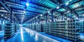 FutureProofing the Digital Frontier A StateoftheArt Cryptocurrency Mining Warehouse Boasting CuttingEdge Security and Royalty Free Stock Photo