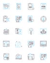 Futures trading linear icons set. Contracts, Futures, Derivatives, Commodities, Options, Hedging, Leverage line vector