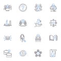 Futures trading line icons collection. Contracts, Positions, Commodities, Derivatives, Hedging, Leverage, Options vector