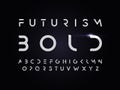 Futurism style bold alphabet. Vector typography