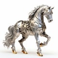 Futurist Metal Horse Psd Photo: Precision Engineering And Rococo Frivolity Royalty Free Stock Photo