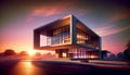 Futuristic Abode: AI Generated Depiction of Contemporary Cube-Shaped Glass Residence