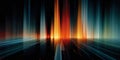Futuristic abstract backdrop: high-tech elements, precision patterns, vibrant hues. Luminescent lines merge innovation