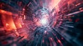 Futuristic abstract background with digital textures and sci-fi elements, creating a dynamic and immersive cybernetic landscape