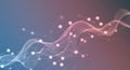 Futuristic Abstract Background with Flowing Wavy Lines and Connected Network Nodes Illustrating Data, Technology, and Global Royalty Free Stock Photo