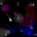 futuristic abstract background with glass balls and color splashes Royalty Free Stock Photo