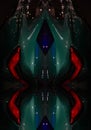 Futuristic abstract background, mirrored lights details from a sports car. Royalty Free Stock Photo