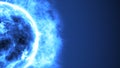 Futuristic abstract blue sun in space with flares. Great futuristic background Royalty Free Stock Photo