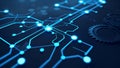 Futuristic Abstract Design with Dark Blue Hexagonal Background