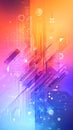 Abstract Technology Background with Futuristic Circuit Board Patterns and Vibrant Color Gradients Royalty Free Stock Photo