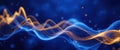 Vibrant Abstract Digital Illustration Flowing Blue Orange Wave Patterns - Modern Technology Royalty Free Stock Photo