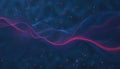Futuristic abstract digital wave background with glowing particles Royalty Free Stock Photo
