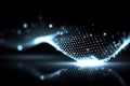 Futuristic Abstract Digital Wave with Glowing Blue Particles for Technology Design Generative AI Royalty Free Stock Photo