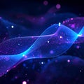 Futuristic Abstract Digital Wave with Glowing Particles, Technology and Data Flow Background Royalty Free Stock Photo