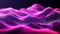 Futuristic Abstract Digital Wave Surface of Glowing Pink Particles. Technology, Big Data, Sound Visualization Background Royalty Free Stock Photo
