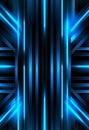 Futuristic abstract neon blue lineson black background