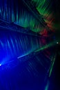 Futuristic abstract glowing colorful photon tunnel made from DMX lights
