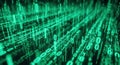 Futuristic abstract green binary code matrix data flow concept technology background Royalty Free Stock Photo