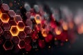 Futuristic Abstract Hexagonal Pattern with Glowing Orange and Red Elements Generative AI Royalty Free Stock Photo