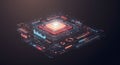 Futuristic Abstract HUD Interface Element with Data Visualization and Glowing Effects, Generate AI Royalty Free Stock Photo