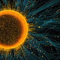 The Sun as a Computer Circuit Futuristic Tech Concept Royalty Free Stock Photo