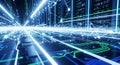 Data Center, AI, Server Room, Network Technology, Futuristic Royalty Free Stock Photo