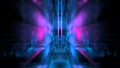 Futuristic abstract light background, technology design, glowing modern neon light, bright line space. 3d render