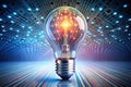 Futuristic Abstract Lightbulb Design A 3D Render Celebrating Innovation and Technological Advancement Royalty Free Stock Photo