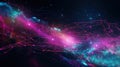 Futuristic abstract network of glowing digital connections and flowing data streams in cyberspace Royalty Free Stock Photo