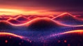 Futuristic Abstract Representation of Glowing Digital Data Waves Flowing in a Dynamic Pattern Royalty Free Stock Photo