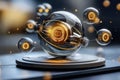 Abstract Future of Quantum Encryption Algorithms Generative AI Illustration