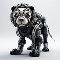 Futuristic Android Lion: High-quality 3d Illustration Stock Photo