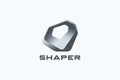 Futuristic Abstract Shape Logo Design 3D Vector template. Architecture Hitech Technology Logotype concept art app icon