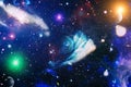 Bright Star Nebula. Distant galaxy. Abstract image. High quality space background. Elements of this image furnished by NASA Royalty Free Stock Photo