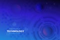 Futuristic and abstract technology dark blue background, Circle HUD head-up display interface for communication and innovation Royalty Free Stock Photo